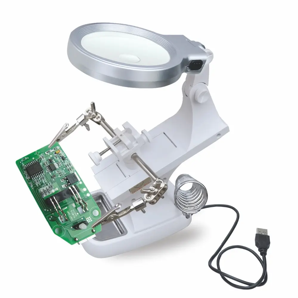 TH-7023B промышленный увеличительное стекло с подсветкой для PCB настольная Светодиодная лампа
