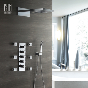 HIDEEP ติดผนังอาบน้ำชุด Thermostatic ห้องน้ำซ่อนพร้อมฝักบัวมือ - Product Image 1