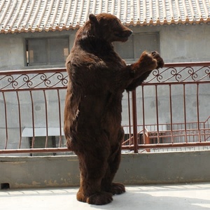 Grande tamanho marrom urso polar modelo natal ao ar livre jardim zoológico decoração simulada tamanho real urso polar ereto estatuetas