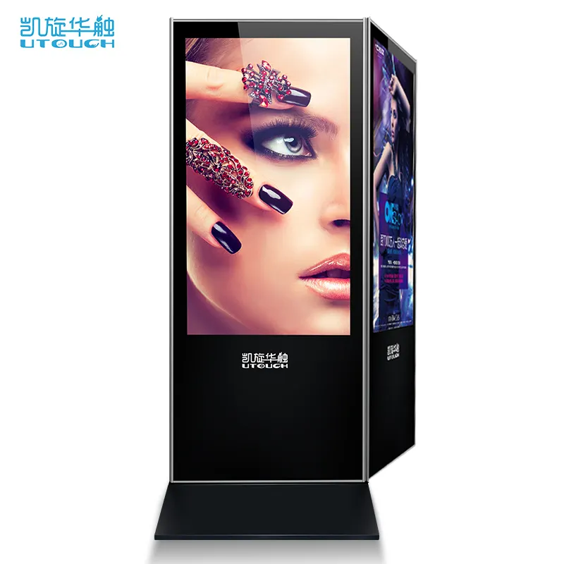 dual screen 55 inch indoor double side ad display screen sign digital signage kiosk stand alone