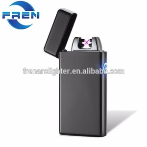 de moda de Doble Pulso Arco de Metal Ultra-Delgado Cigarrillo Electrónico de Carga USB Más Ligero Creativo Encendedores Caja de - Product Image 4