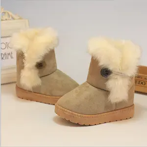 Зимние теплые утолщенные детские зимние сапоги из трикотажной ткани, детская обувь