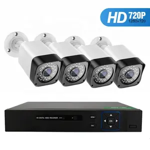 Extérieur 4CH ahd kit de vidéosurveillance étanche 720 p 1080 p caméra de vidéosurveillance dvr kit filaire