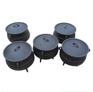 Équipement de restaurant, cuisine, potjie en fonte à 3 pieds avec couvercle - Product Image 5