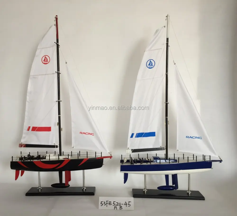 Europa fast speed racing yacht, 4 sets 45x11.5x78cm, wooden sailing boat model, best nautical gift