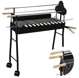 Brazil Hot Selling Charcoal BBQ Cyprus Rotisserie Grill Spit Mechanism
