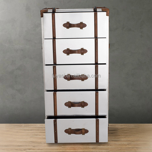 FAVORS Vintage Midcentury Antique Aluminum Chester Living Room <strong>Storage</strong> <strong>Trunk</strong> Cabinet Home <strong>Furniture</strong> - Product Image 4
