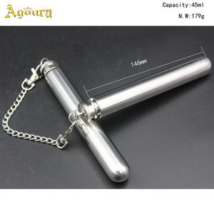 1.5OZ Acier Inoxydable Deux Tubes Flacon De Hanche Polissage Tube À Fond Rond Bouteille De Vin <span class=keywords><strong>petit</strong></span> flacon - Product Image 5