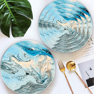 <span class=keywords><strong>Venta</strong></span> directa de comedor de casa habitación ensalada de carne comida occidental pintado a mano de vidrio esmaltado de cerámica - Product Image 3