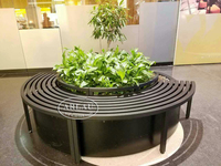 Pot de fleurs incurvé très grand pour centre commercial extérieur et intérieur avec banc intégré