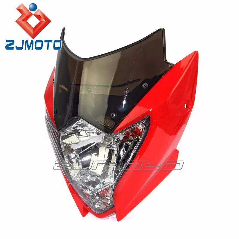 KLX CRMXR DRZ RMZ RM 250 YZ WRに適合するYM-029-RD個の赤い中国のオートバイ部品ストリートファイターヘッドライトフロントライトヘッドランプ