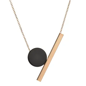 BQ-026 Simple Necklace Designs Modern Simple Necklace Wood Wooden Geometric Necklace For Girl