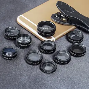 Kamera fotoğraf ve aksesuarlar mobil lensler optik ekstra Smartphone Clip-CPL renk ND filtre 10 in 1 Lens kiti