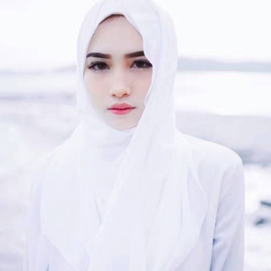 Sciarpa Hijab Istantanea in Chiffon Tinta Unita per Donne Musulmane, Design alla Moda - Product Image 3