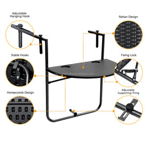HDPE di Plastica <span class=keywords><strong>Pieghevole</strong></span> Regolabile Balcone Deck Tavolo Appeso Patio Rattan Disegno <span class=keywords><strong>Ringhiera</strong></span> Tavolo <span class=keywords><strong>Da</strong></span> Pranzo - Product Image 3