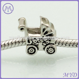 Plata de ley 925 <span class=keywords><strong>cochecito</strong></span> del encanto del grano europeo pulsera - Product Image 4
