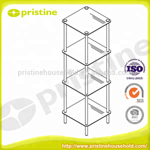 ชั้นวางเหล็ก 4 ชั้น ชุบโครเมียม แบบพกพา สำหรับใช้ในบ้าน ห้องน้ำ โรงแรม - เฟอร์นิเจอร์ DIY ชั้นวางเก็บของ ผู้ผลิตไต้หวัน MIT - Product Image 2