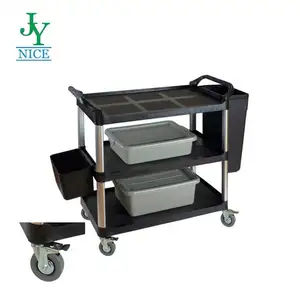 Heavy Duty due-strato di magazzino ruote cargo trolley Fabbrica industriale 3 Tiers strumenti di Trattamento di Plastica Carrello di Servizio