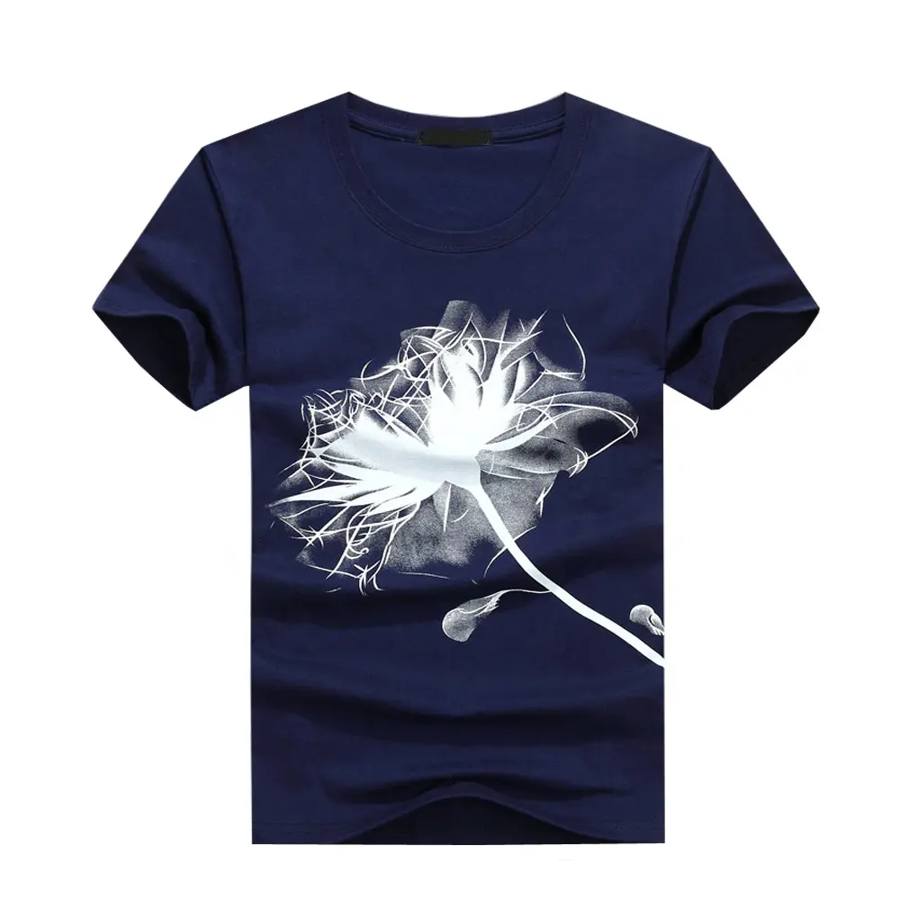 Düz pamuklu kumaş t Shirt tasarım kendi pamuk özel baskı T Shirt toptan çin