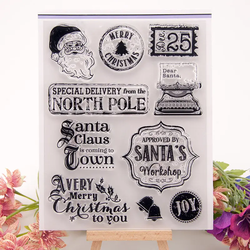 Natale Babbo natale Chiaro Timbro per Scrapbooking