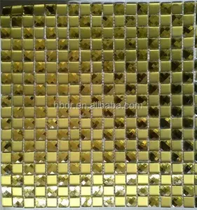 工厂最佳价格电镀金色欧洲风格高级玻璃马赛克图案