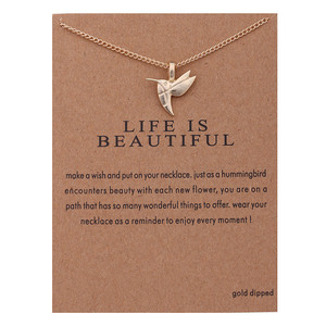 Monili di modo di Nuovo Oro-colore <span class=keywords><strong>La</strong></span> <span class=keywords><strong>Vita</strong></span> È Bella Uccello Della Clavicola Corta Collana Del Choker Per Le Donne Del Pendente Animale Della Collana Dei Monili - Product Image 1