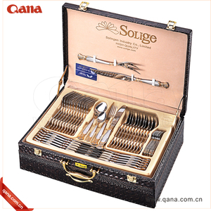 Ensemble de couverts QANA Factory Wholesale OEM, finition miroir, ensemble de vaisselle, couteau, fourchette, cuillère, couverts en acier inoxydable, spatule, pinces - Product Image 2