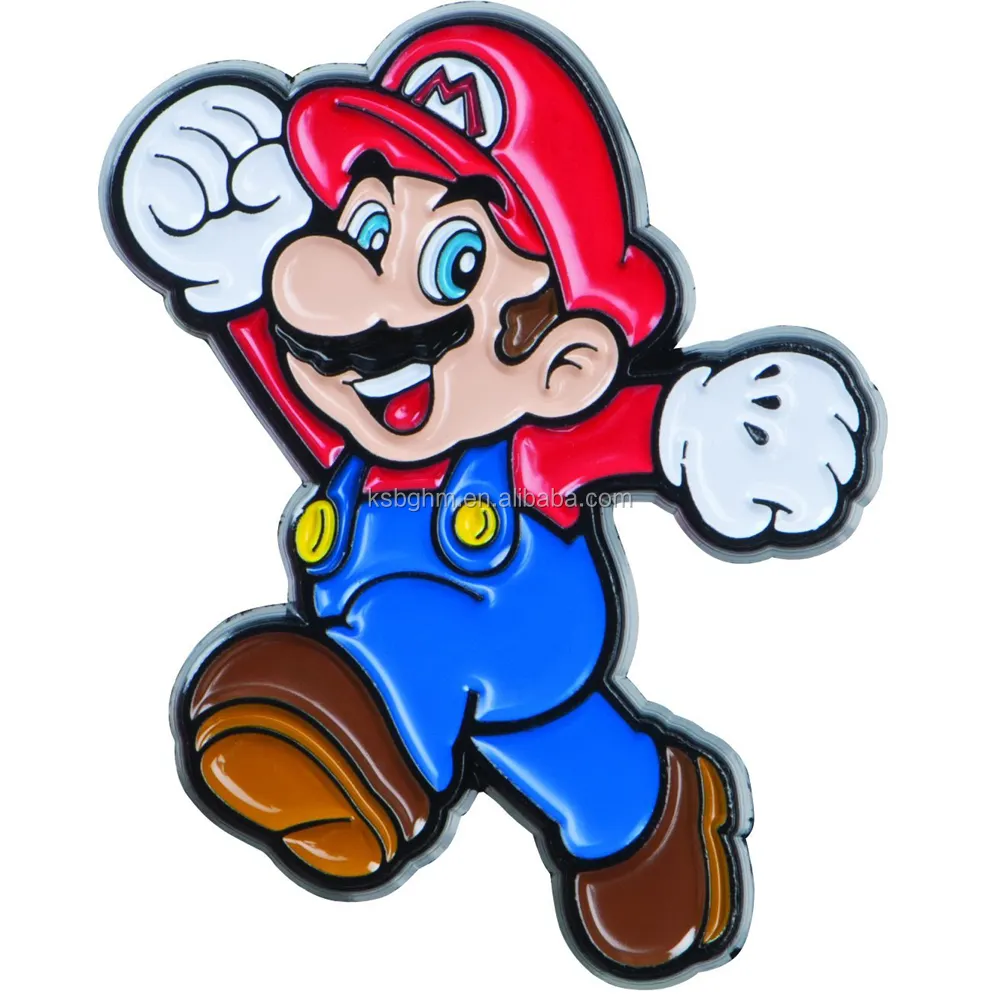 Металлический Мягкий эмалированный значок на лацкан с персонажами из мультфильма Super Mario