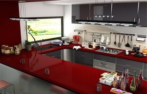 BOTON <span class=keywords><strong>STONE</strong></span> Cristal Miroir Rouge <span class=keywords><strong>Quartz</strong></span> Pierre Table Top Moderne Cuisine Comptoir Dalle