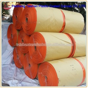 <span class=keywords><strong>Lona</strong></span> de cinta transportadora de estiércol recubierta de PVC de Color naranja para sistemas de alimentación de aves de corral - Product Image 5