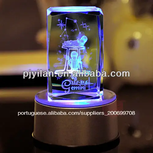 pinguim de cristal gravado a laser gravura do cubo