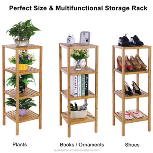 De baño de bambú estante-ajustable-4 nivel <span class=keywords><strong>DIY</strong></span> multifuncional de <span class=keywords><strong>Rack</strong></span> de almacenamiento de planta de flor estanterías - Product Image 2