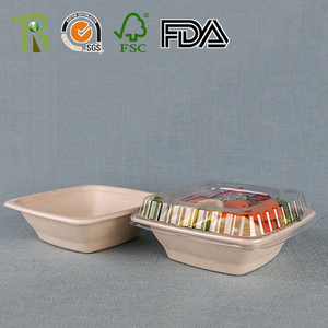 Buena calidad frutas sacar desechables bagazo recipiente cuadrado - Product Image 5