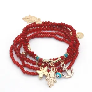 5pcs/set Brand Designer Fashion Multilayer Seed Beads Hamsa Evil Eye Bracelets & Bangles Pulseras Mujer Jewelry for Women Gift