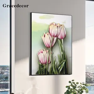 Grace Crystal Handcraft-pintura 3d para pared, pintura en relieve de flores