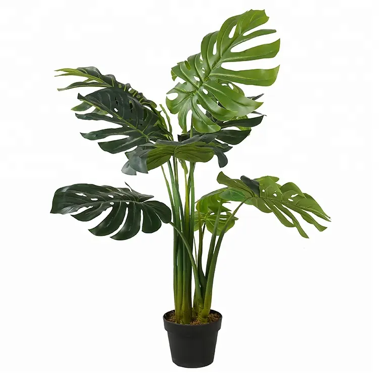 Highly Simulation Artificial plants 110cm Decorative Artificial Bonsai Monstera Deliciosa Tree Plant Artificial Tree