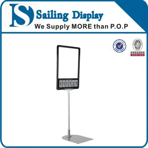 Adjustable metal poster frame for supermarket