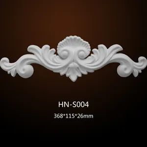 HN-S004 wholesale ornament polyurethane elegant wall applique PU white decorative onlays