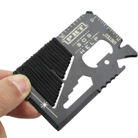 Couteau de survie de poche à multi-usages 14 en 1, avec carte de crédit, chasse en plein air, outils de Camping