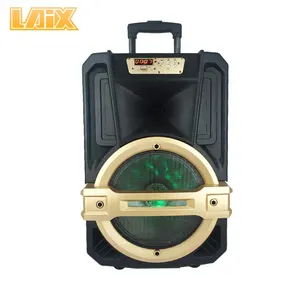Laix SP-A40 6 8 10 12 15 इंच पोर्टेबल रिचार्जेबल संचालित एलईडी प्रकाश ट्राली के साथ डीजे स्पीकर पीए सिस्टम ब्लू-टूथ स्पीकर