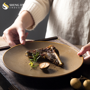 Venta al por mayor Hotel restaurante marrón <span class=keywords><strong>vajilla</strong></span> japonés placa de cerámica - Product Image 6