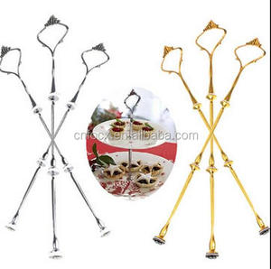 Silver Gold Cake <strong>Plate</strong> <strong>Stand</strong> / Wedding Party Crown Rod / Metal Wedding Cake <strong>Stand</strong> - Product Image 2