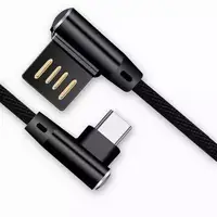 Câble USB C en Nylon tressé à 90 degrés à Angle droit, Charge et synchronisation des données, cordon de chargeur rapide