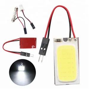 Lampu Interior Panel Mobil 12V COB 21smd T10 Festoon Dome Adapter W5W C5W Lampu LED Mobil Lampu Baca