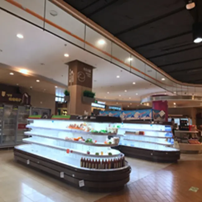 Isla ahorradora de energía multicubierta supermercado frutas/verduras pantalla abierta nevera congeladores con LED