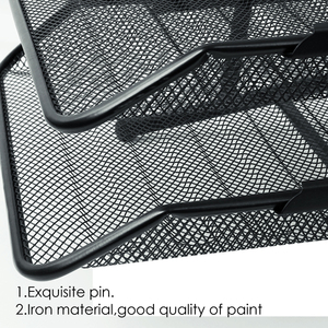 Foska dây kim loại màu đen lưới văn phòng bàn tổ chức và lưu trữ văn phòng tổ chức với 2 trượt thư khay cho bàn tổ chức - Product Image 4