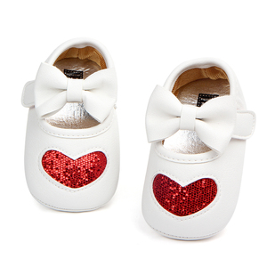 Bella Bow-nodo Morbido Cuoio Dell'unità di elaborazione Del <span class=keywords><strong>Bambino</strong></span> a Forma di Cuore Mocassini scarpe per Bambini Della Ragazza Pantofole - Product Image 2