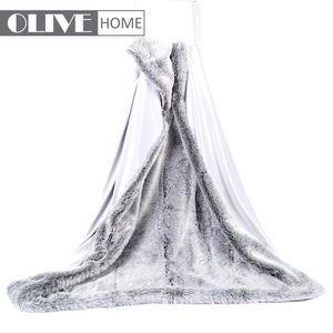 Personalizada casa punto gris Faux Fur ponderado tiro manta para el invierno - Product Image 4