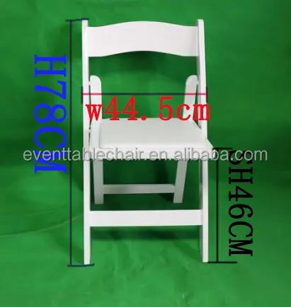 Resina de casamento branca e cadeira dobrável de madeira, cadeira americana
