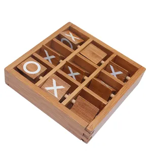 Новый дизайн деревянных игр, персонализированная настольная игра tic tac toe